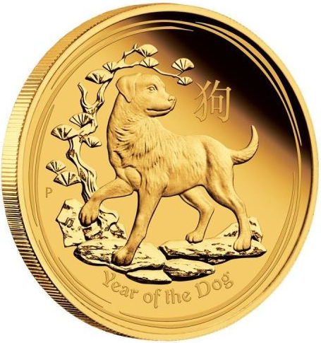 The Perth Mint zlatá mince Gold Lunární Série II Rok Psa 2018 1 oz