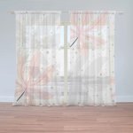 Sablio Záclony Bílé a růžové listy: 2ks 150x250cm – Hledejceny.cz