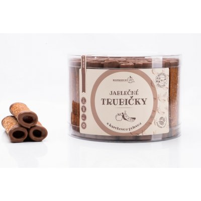 Bioprodukt JT Jablečné trubičky s karobovou polevou dóza 540 g – Zbozi.Blesk.cz