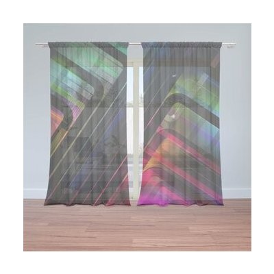 Sablio Záclony Černé pruhy: 2ks 150x250cm – Hledejceny.cz