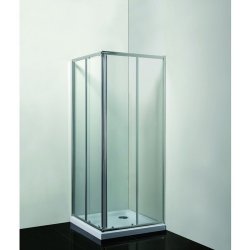 Olsen spa Hopa Randa Čtvercový 90 cm, posuvné dveře, s vaničkou, Chrom / Transparent, OLCTVER90CC1