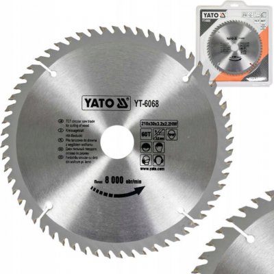 Yato pilový kotouč 210x30mm 60 zubů na dřevo YT-6068 – Zbozi.Blesk.cz