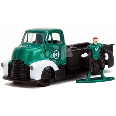 Jada Autíčko Chevy COE 1952 DCkovové s otevíratelnými dveřmi a figurka Green Lantern délka 20,5 cm 1:32