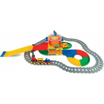 Wader Garáž play trucks železniční stanice 2 patra