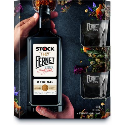 Fernet Stock Original 38% 0,5 l (dárkové balení 2 sklenice) – Zbozi.Blesk.cz