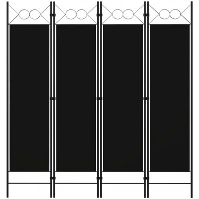 Petrashop 4dílný skládací paraván černý 1600 x 180 cm – Zboží Dáma