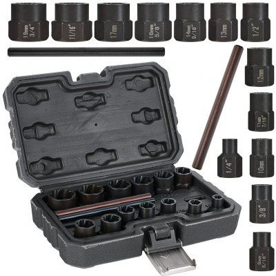 Hlavice na poškozené šrouby a matice, nástrčné, sada 15 ks - GEKO – Hledejceny.cz