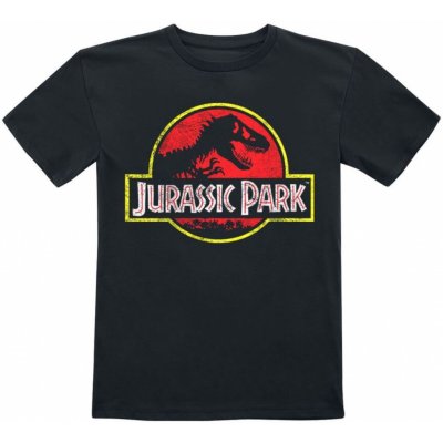 CurePink pánské tričko Jurassic Park Jurský park Logo 040-1831 černá