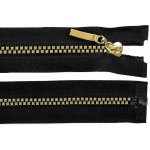 Zip kostěný dělitelný No 5 - čtvercové zoubky barva černá - zlatá délka 90 cm – Hledejceny.cz