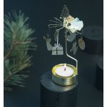 pluto produkter Rotující svícen Christmas Silver stříbrná barva kov – Zboží Dáma