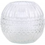 Baňatá čirá skleněná váza s drážkami Liggo - Ø 15*13 cm - Chic Antique – Hledejceny.cz