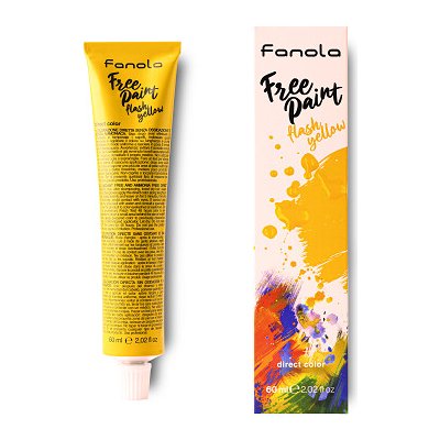 Fanola Free Paint Flash Yellow Přímá barva na vlasy žlutá 60 ml – Zboží Dáma