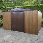 BestBerg BBSH-1113W 13,3 m² 342,5 x 389 x 202 cm dekor dřeva/hnědá – Zboží Dáma