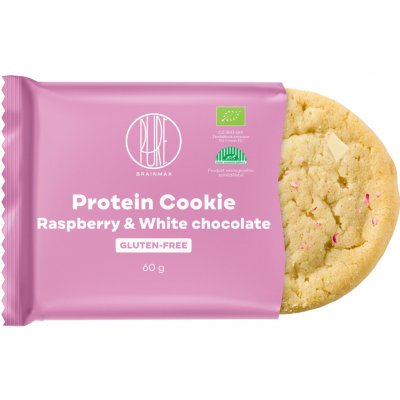 BrainMax Pure Protein Cookie Raspberry & White chocolate BIO 60 g – Sleviste.cz