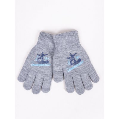 Yoclub chlapecké pětiprsté rukavice Grey