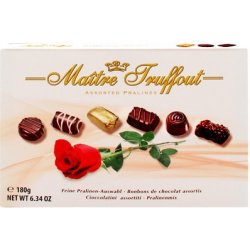 Maitre Truffout Belgické pralinky z hořké, bílé a mléčné čokolády 180 g