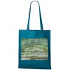 Nákupní taška a košík Plátěná taška Cloude Monet Japonský most Petrolejová