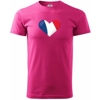 Francouzská vlajka srdce klasické pánské triko purpurová