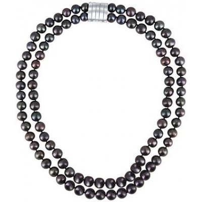 JwL Luxury Pearls Dvojitý z pravých černých perel JL0657