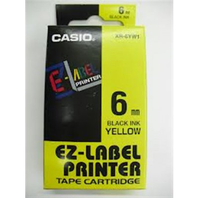 Tonery Náplně Páska Casio XR-6YW1 (Černý tisk/žlutý podklad) (6mm) – Hledejceny.cz
