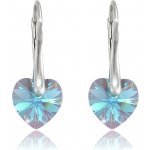 Swarovski Elements Heart krystal stříbrné visací modré srdce srdíčka 31012.4 Aquamarine modrá světlá azurová nebeská – Zboží Dáma