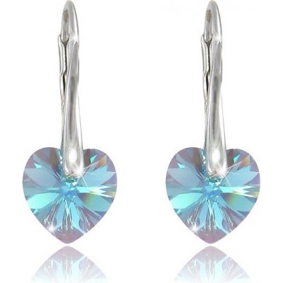 Swarovski Elements Heart krystal stříbrné visací modré srdce srdíčka 31012.4 Aquamarine modrá světlá azurová nebeská – Zbozi.Blesk.cz