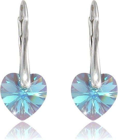 Swarovski Elements Heart krystal stříbrné visací modré srdce srdíčka 31012.4 Aquamarine modrá světlá azurová nebeská