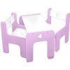 Dětský stoleček s židličkou Nellys sada nábytku Star stůl + 2 x židle růžová s bílou