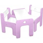 Nellys sada nábytku Star stůl + 2 x židle růžová s bílou – Hledejceny.cz