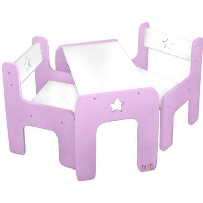 Nellys sada nábytku Star stůl + 2 x židle růžová s bílou – Hledejceny.cz