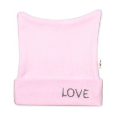 Baby Nellys Novorozenecká čepička Love růžová – Zbozi.Blesk.cz