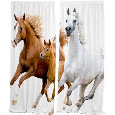 IMPAR Závěsy Koňská rodinka (Rozměr : 140x250, Materiál: Interlock) – Hledejceny.cz