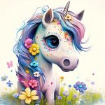 Norimpex Diamantové malování Jednorožec v květinách 30 x 40 cm – Hledejceny.cz