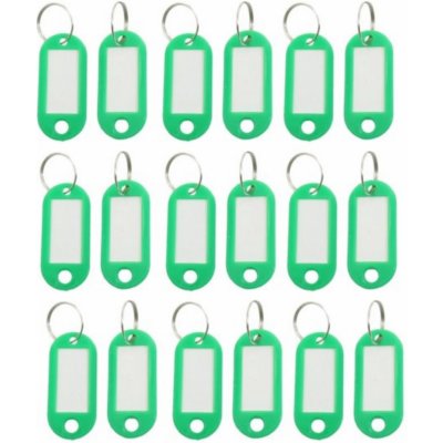 BAYLI 100 ks kroužků na klíče pro označování Unicoloured Green – Zboží Mobilmania