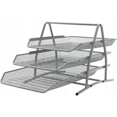 Q-connect Drátěný stojan se 3 odkladači 350x275x278mm stříbrný – Hledejceny.cz