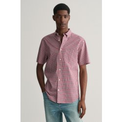 Gant košile reg poplin microcheck SS shirt ruby red