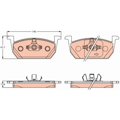 Sada brzdových destiček, vždy 4 kusy v sadě TRW GDB2266 – Hledejceny.cz
