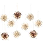 Bloomingville Set hnědo-béžových papírových vánočních ozdob Star 10 cm – Zboží Dáma