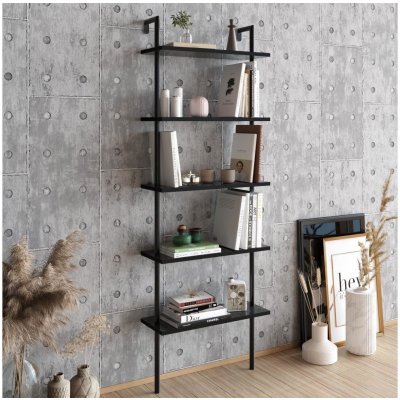 Asir Nástěnná knihovna PAULA 174x60 cm černá AS0944 – Zboží Dáma