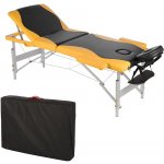 Mucola masážní stůl 3 zónová masážní lavice skládací kosmetický stůl masážní stůl mobilní terapeutický stůl hliníkový rám černá / žlutá