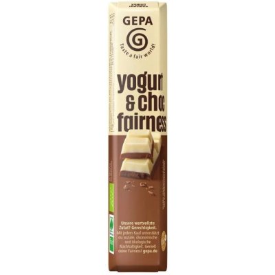 GEPA Čokoládová tyčinka z mléčné a bílé jogurtové čokolády BIO 45 g – Zboží Dáma