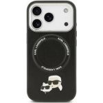 Karl Lagerfeld PU Karl and Choupette Heads Pins MagSafe Zadní Kryt pro iPhone 17 Pro Black – Zboží Živě
