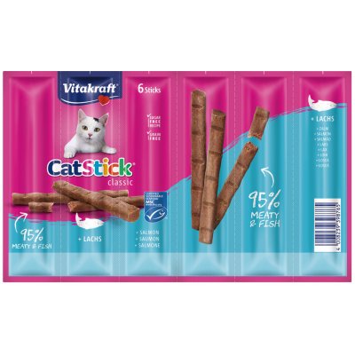 Vitakraft Cat Stick Mini pamlsky pro kočky losos a pstruh 24 x 6 g – Zboží Mobilmania