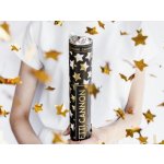 PartyDeco Vystřelovací konfety ve tvaru hvězdiček zlaté 80 cm – Zboží Dáma