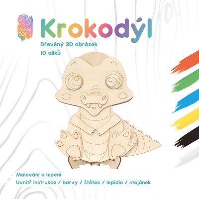 WoodBorn Krokodýl Dřevěná 3D omalovánka – Hledejceny.cz