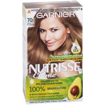 Garnier Nutrisse krémová barva na vlasy 70 Středně blond Karamelová – Zboží Mobilmania