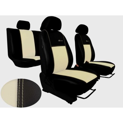 Autopotah Automega Škoda Fabia II, kožené EXCLUSIVE béžové, dělené zadní sedadla Barva: Béžová, Rozdělení sedadel: Zadní sedadlo dělené
