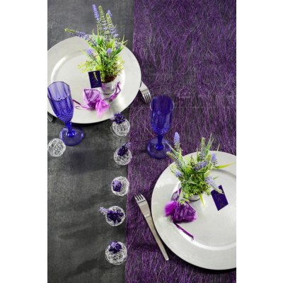 Svatba-eshop Šerpa na stůl abaka - tmavě fialová 30 cm x 5 m – Hledejceny.cz