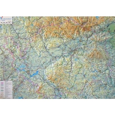 Kraj - Karlovarský - reliéfní nástěnná mapa - 1: 100 000 – Zboží Mobilmania