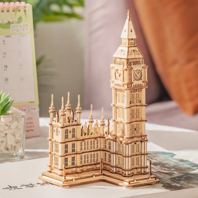 Robotime Rolife Svítící 3D dřevěné puzzle Big Ben 220 ks – Zboží Dáma